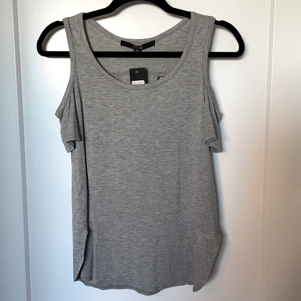 Guess Gray Top with Shoulder & Back Cutouts